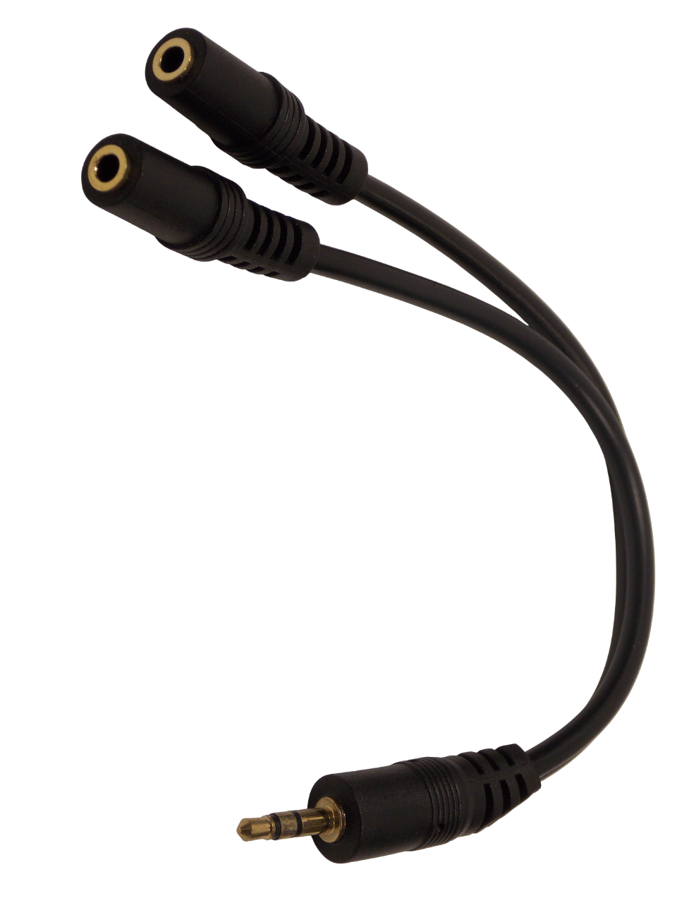 Шнур jack 3.5 мм стерео на 2 х 3.5 мм cтерео гнездо  / 0.3 метра / черный