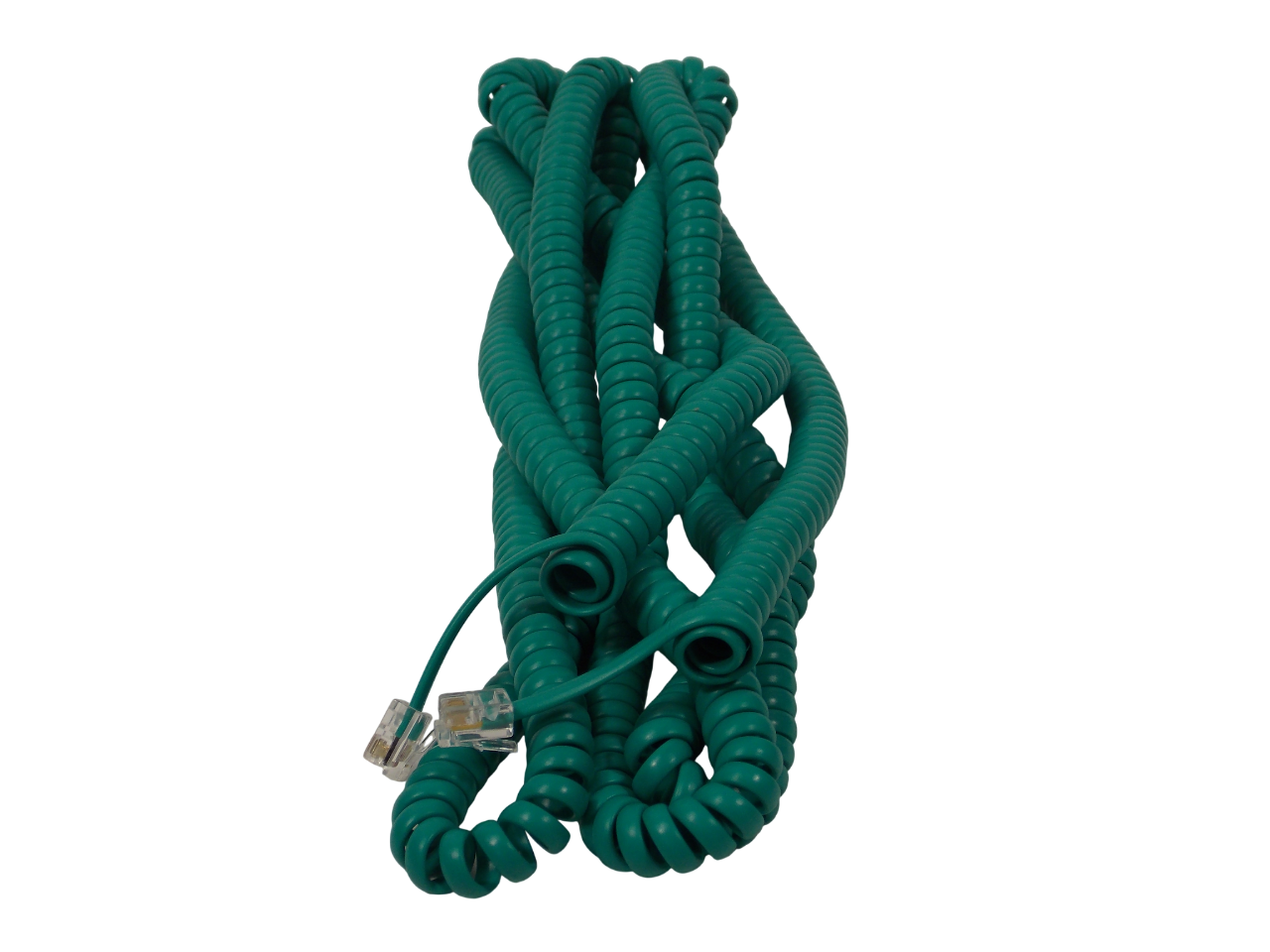 Шнур телефонный витой / зеленый / 15 метров 