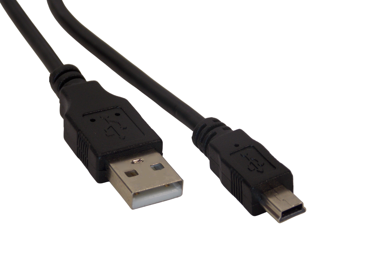 Шнур USB - A  штекер на mini USB 5pin штекер / 1.5 метра / черный