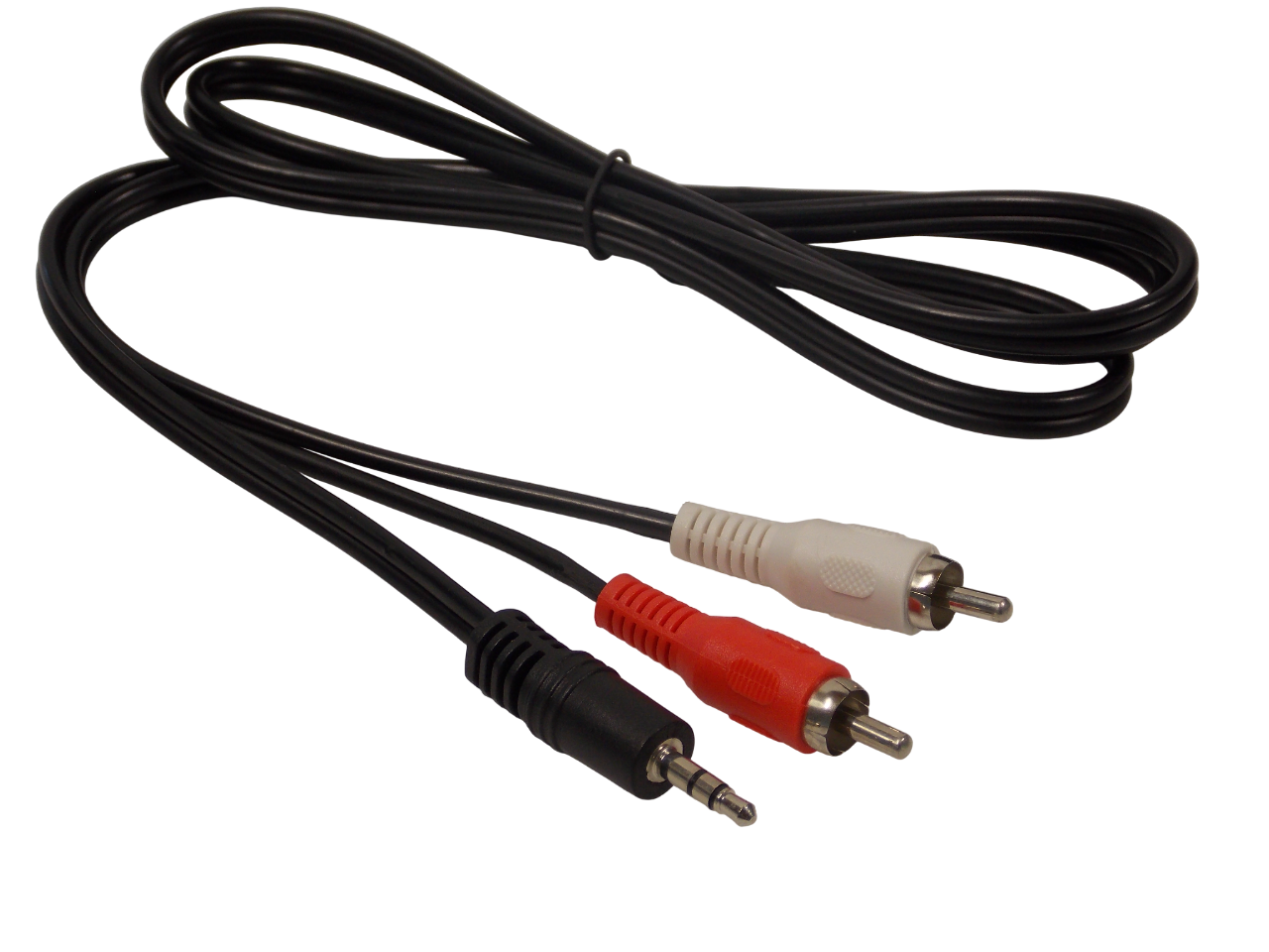 Шнур jack 3.5 мм стерео на 2 х RCA / 1.2 метра / черный