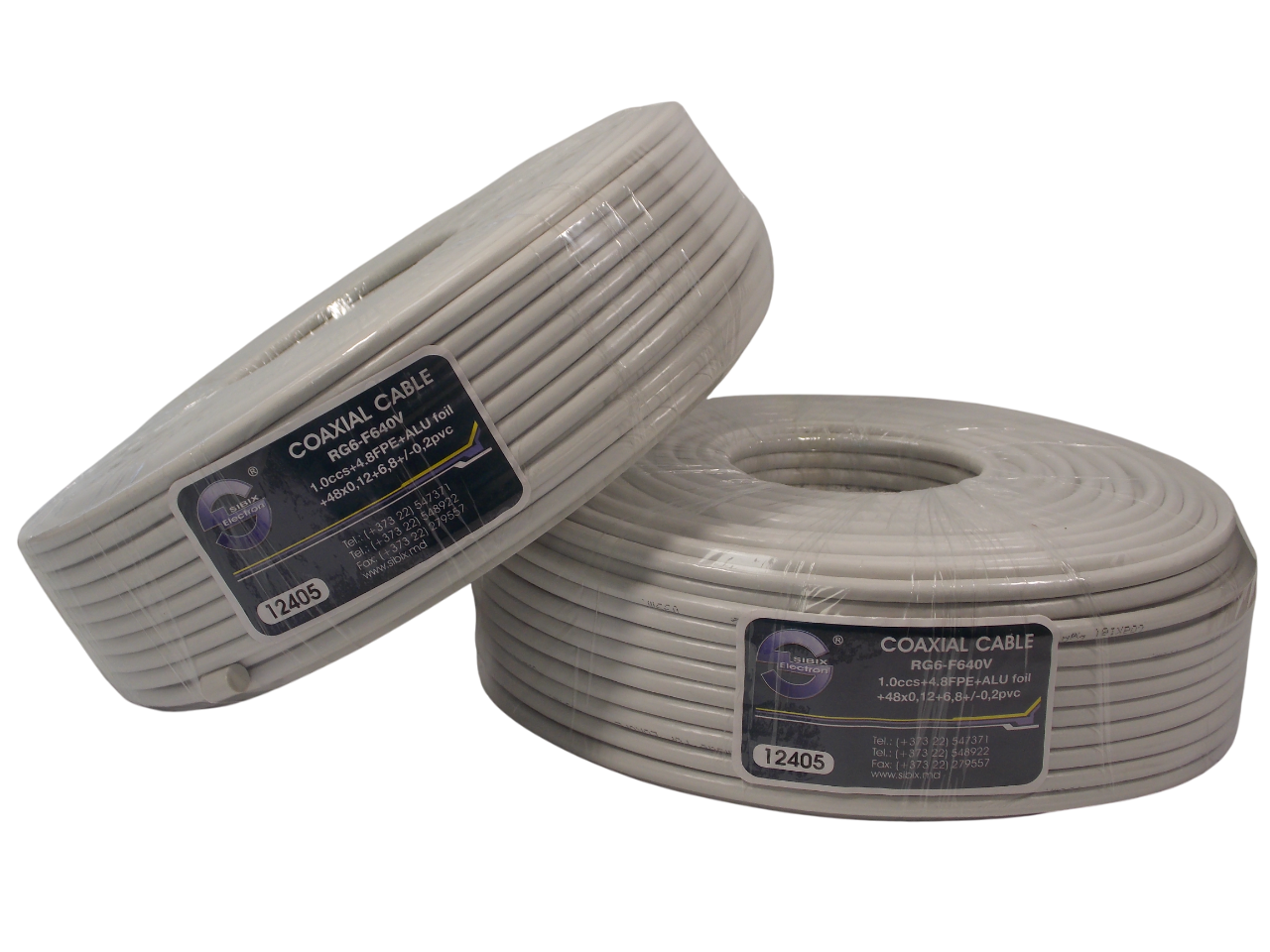 Кабель коаксиальный RG6 - F640V / белый / 100 метров