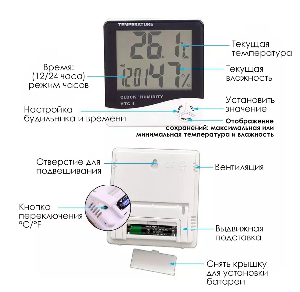 Термогигрометр   HTC-1