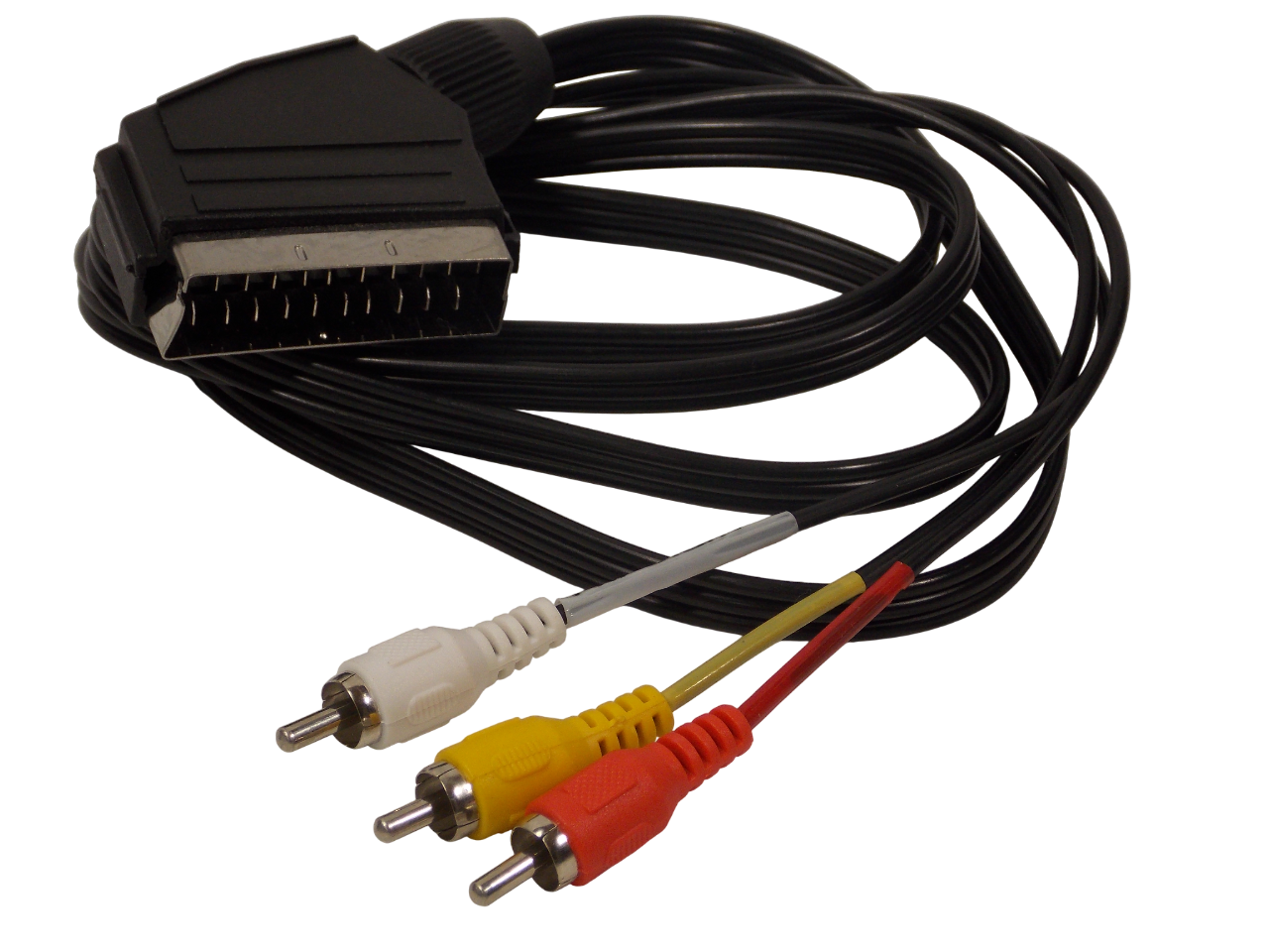 Шнур SCART на 3 х RCA  / 1.5 метра / черный 