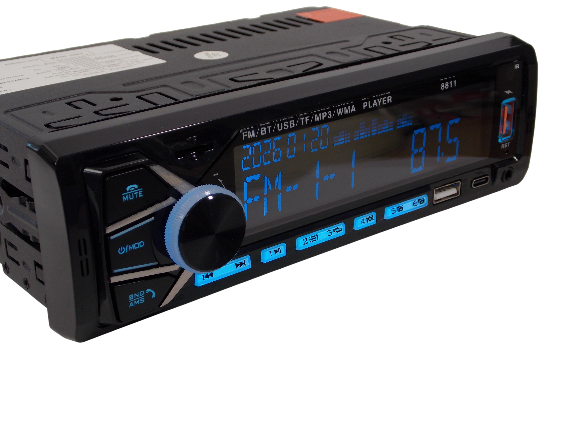 Автомагнитола SBX 8811 / Bluetooth / USB / TF  / AUX / FM - радио  