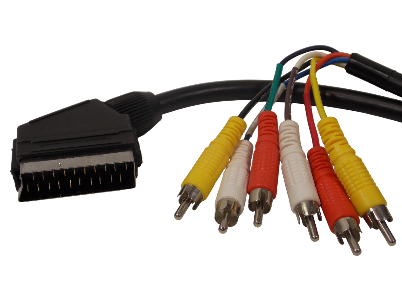 Шнур SCART на 6 х RCA / 3 метра / черный