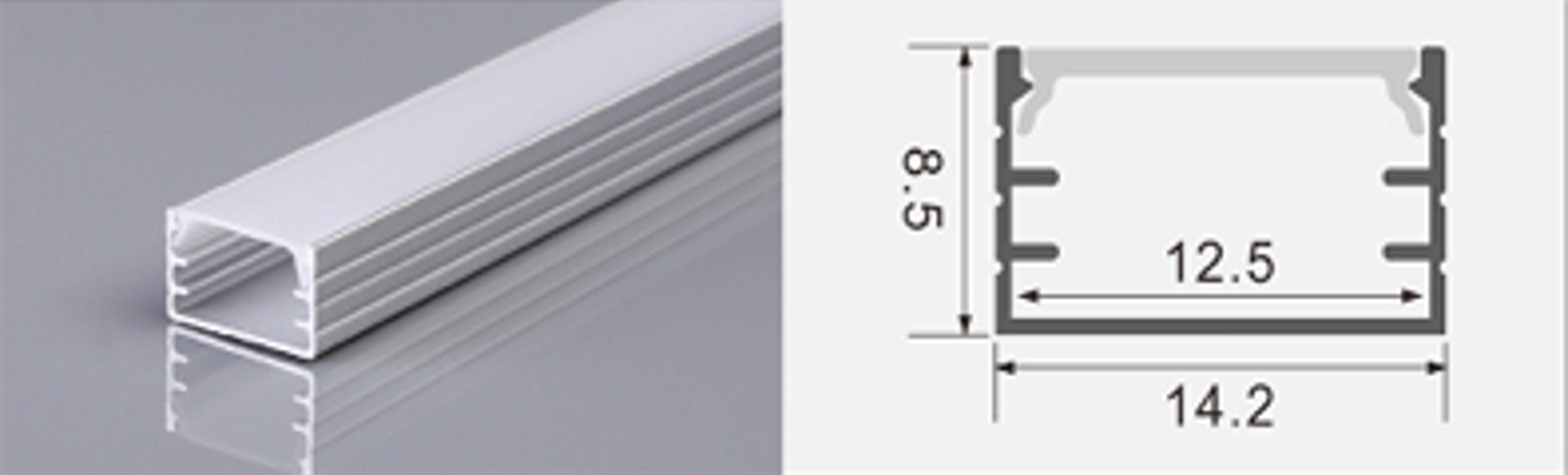 Алюминиевый профиль AL-1509 накладной 3м