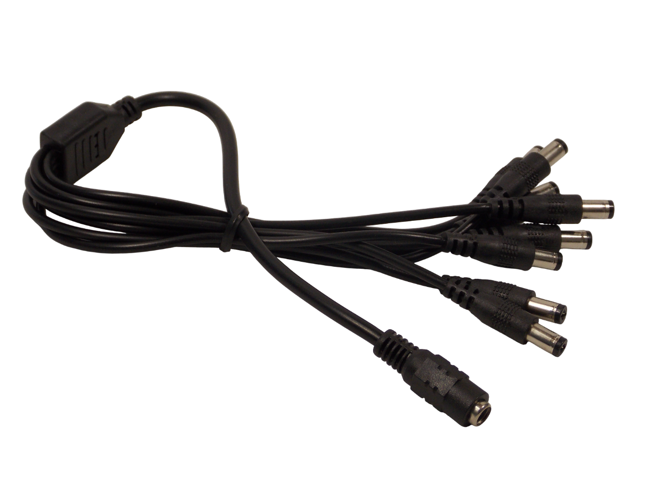 Шнур разветвитель питания 5.5*2.1мм гнездо на 8 штекеров 5.5*2.1мм / 40 см / черный