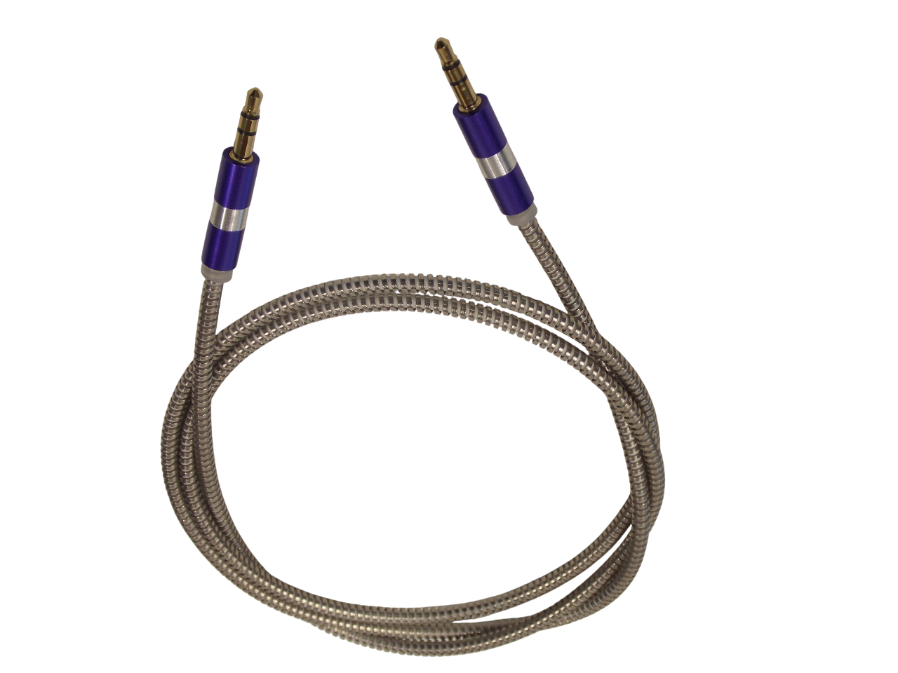 Шнур jack 3.5 мм стерео на jack 3.5 мм  стерео  с металлическим  покрытием  / 1метр