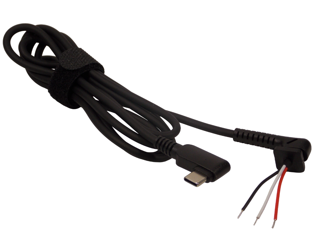 Шнур питания под пайку Type - C угловой для ноутбука / планшета / нетбука / 1.5 метра / черный 