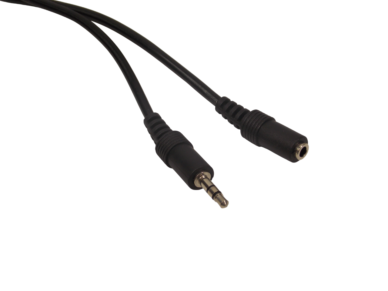 Шнур jack 3.5 мм стерео на 3.5 мм стерео гнездо / 1.5 метра / черный