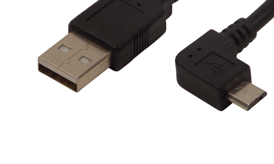Шнур USB - А штекер на micro USB 5pin штекер / 14см / черный
