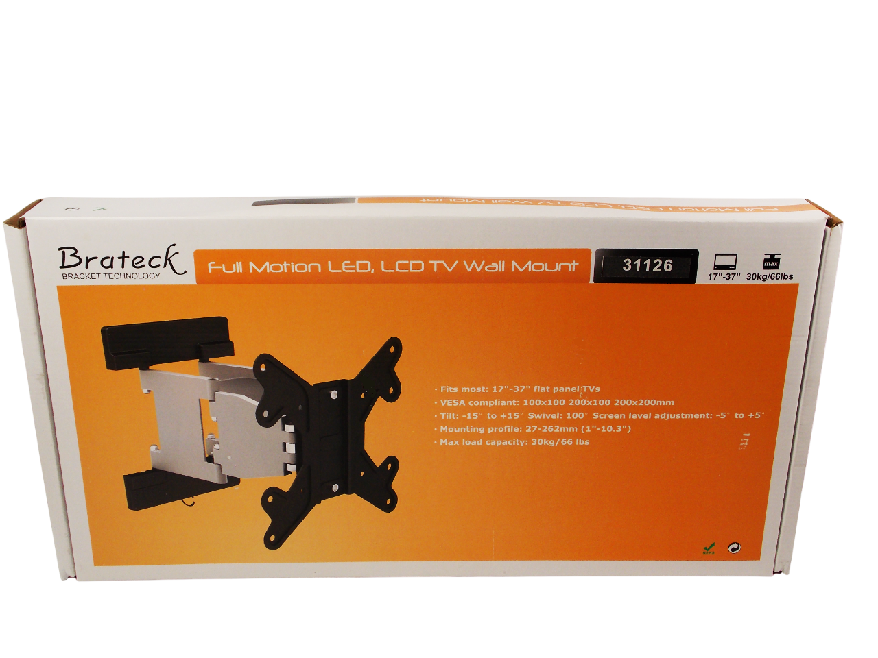 Настенное крепление для телевизора   17"- 37" / 30кг / 200*200мм