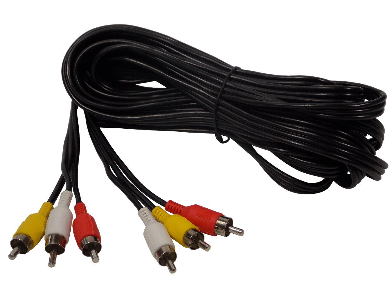 Шнур 3 х RCA  на  3 х RCA  /  5 метров / черный