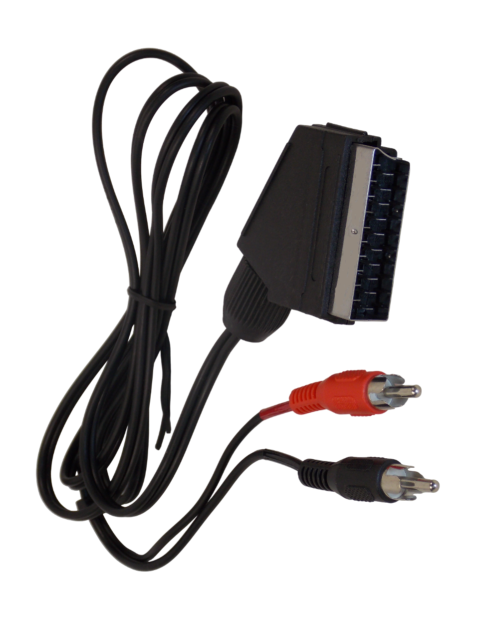 Шнур  SCART на  2 х RCA  / 1.5 метра / черный