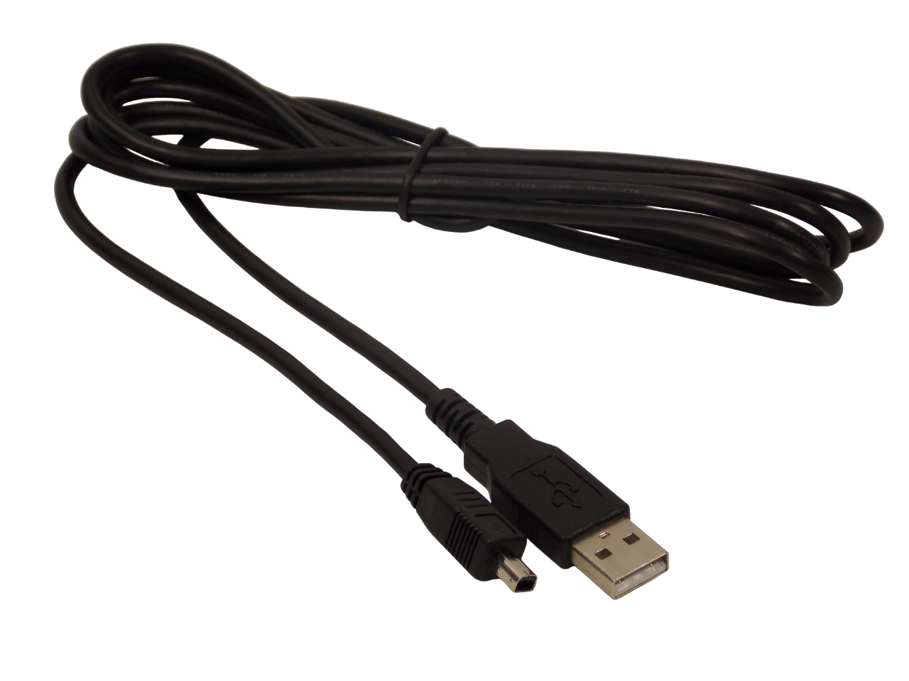 Шнур штекер  USB - A  на  штекер mini USB 4pin / 1.8 метра / черный