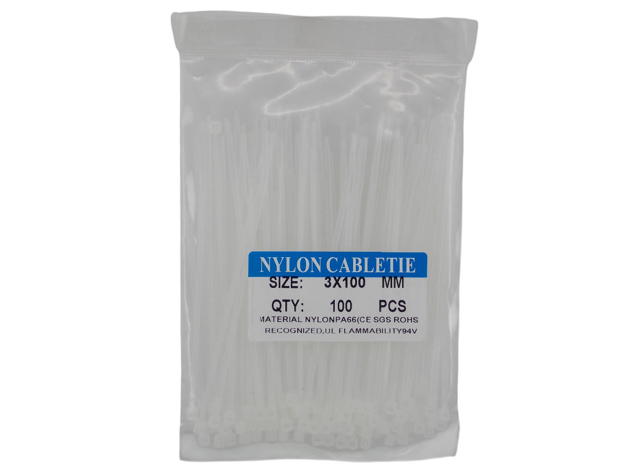 Кабельные стяжки нейлоновые 3.0х100мм / 100 штук
