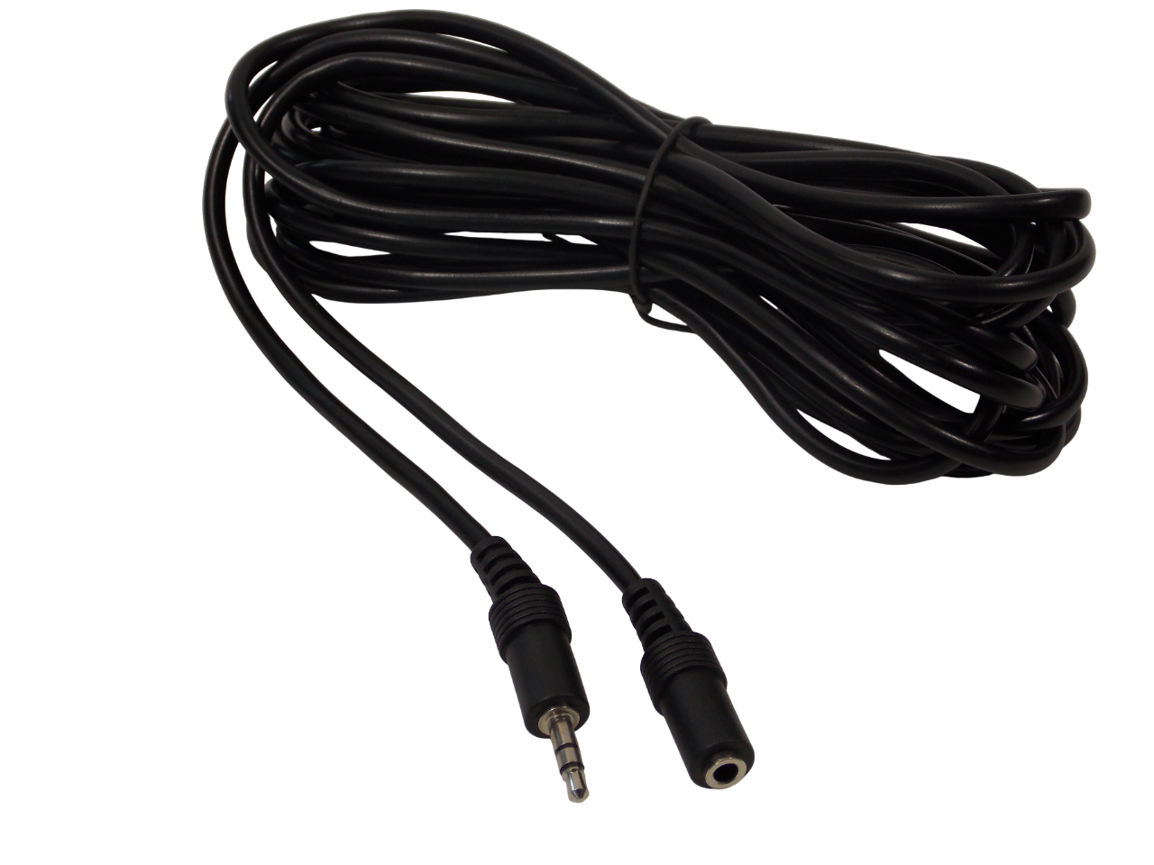 Шнур jack 3.5 мм стерео на  jack 3.5 мм  стерео гнездо / 5 метров / черный