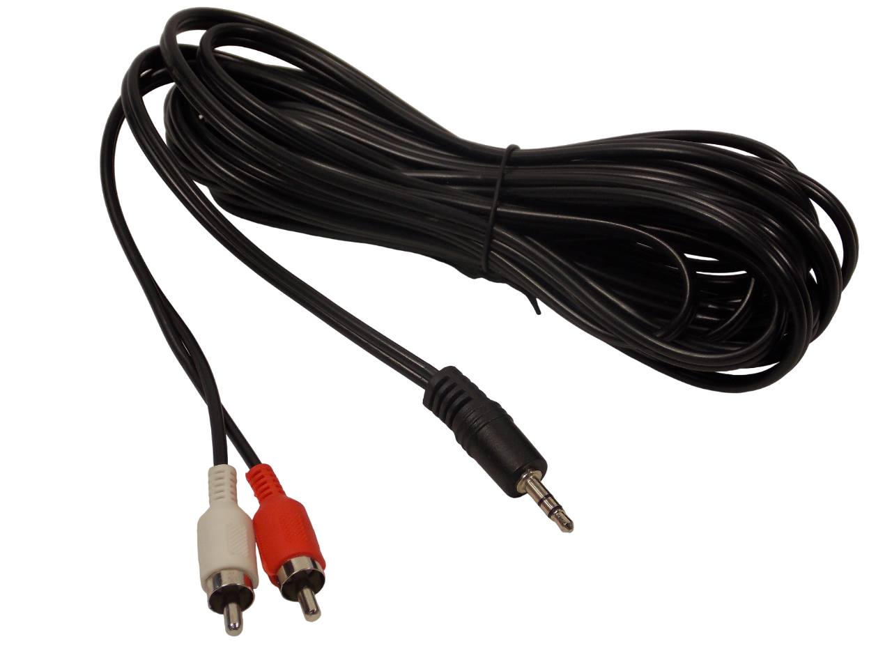 Шнур jack 3.5 мм стерео на 2 х RCA  / 5 метров / черный