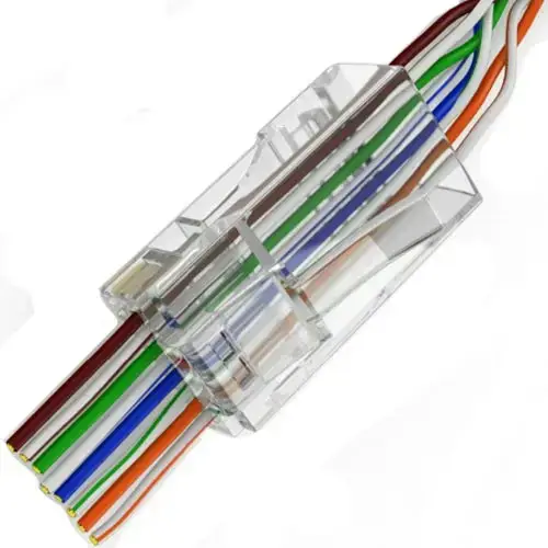 Коннектор 8р8с CAT6 сквозной / проходной