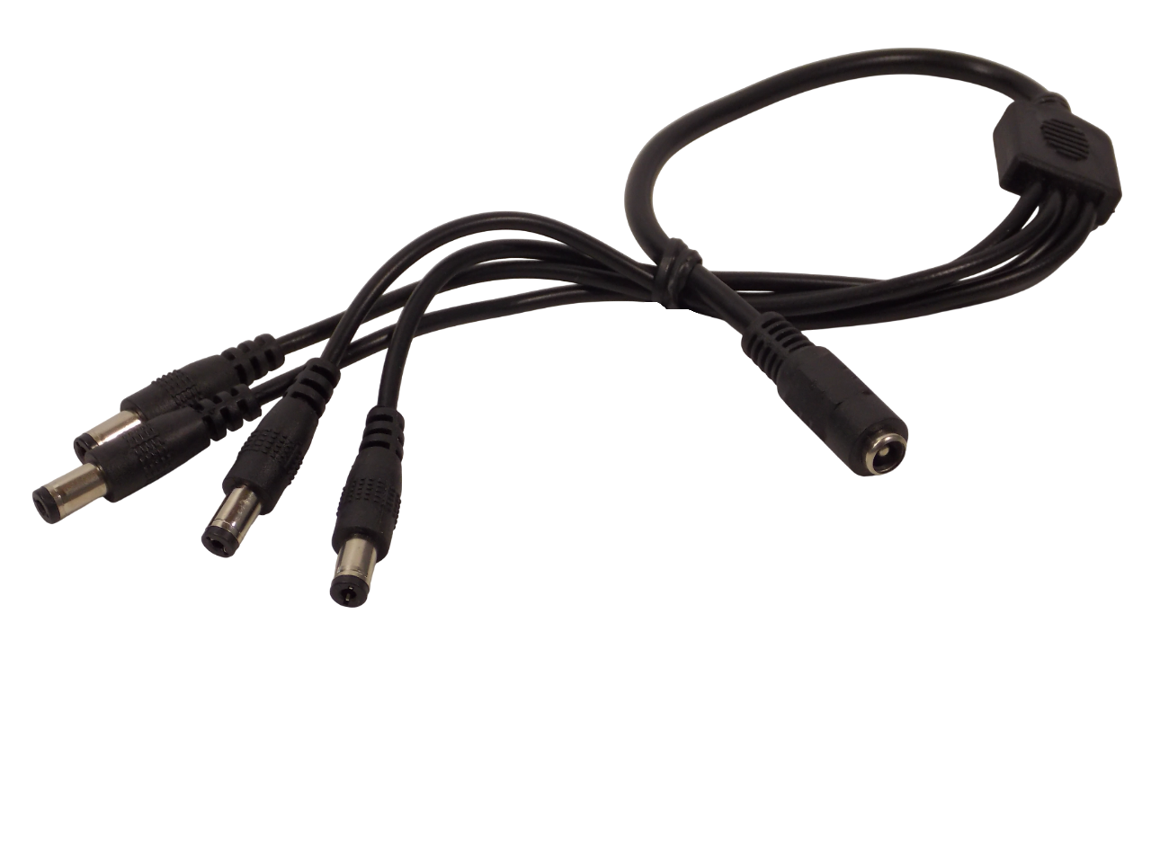 Шнур разветвитель питания  5.5*2.1мм гнездо на 4 штекера 5.5*2.1мм / 40см / черный