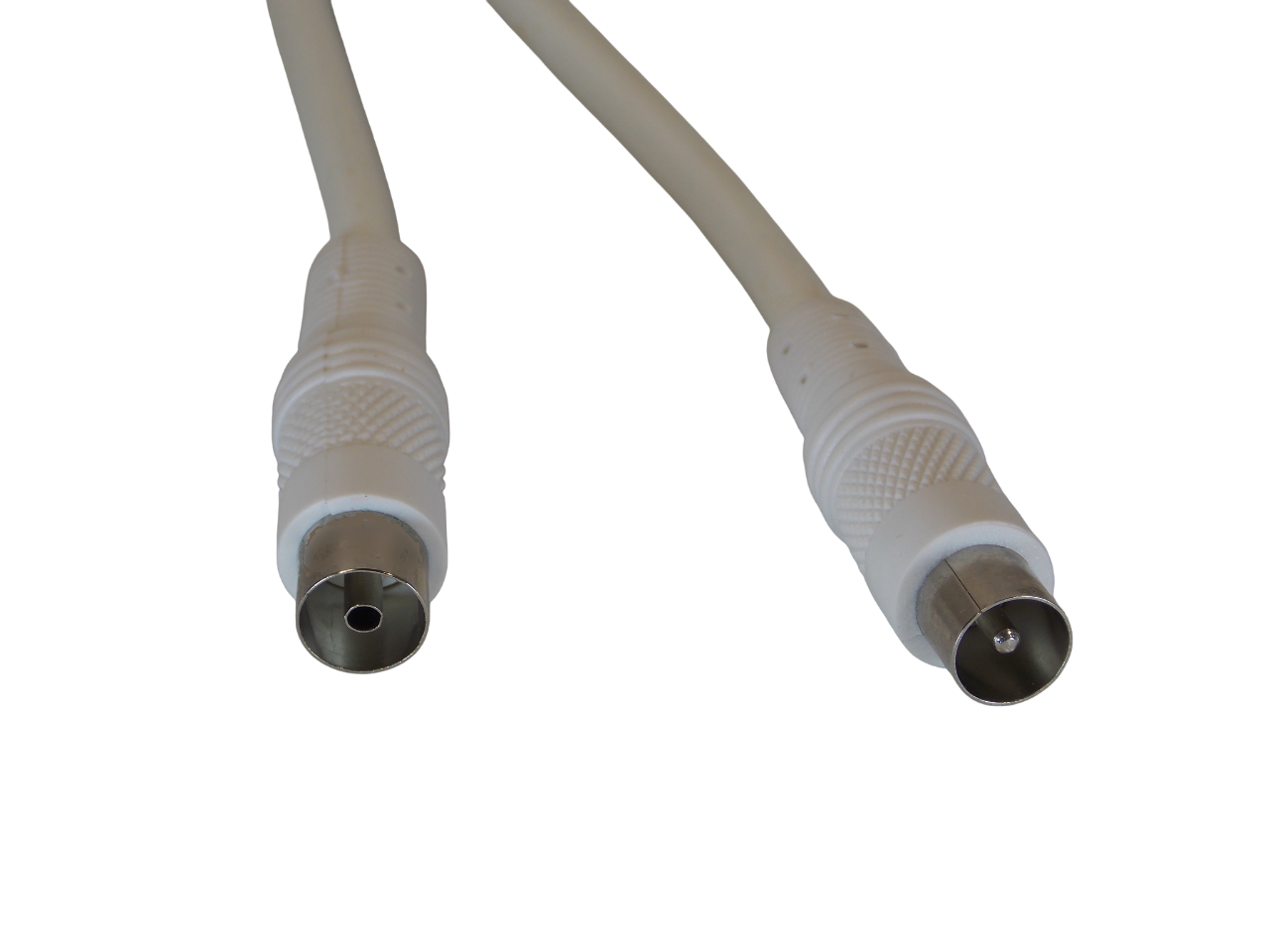 Шнур ТВ штекер  на ТВ  гнездо / 1 метр / белый