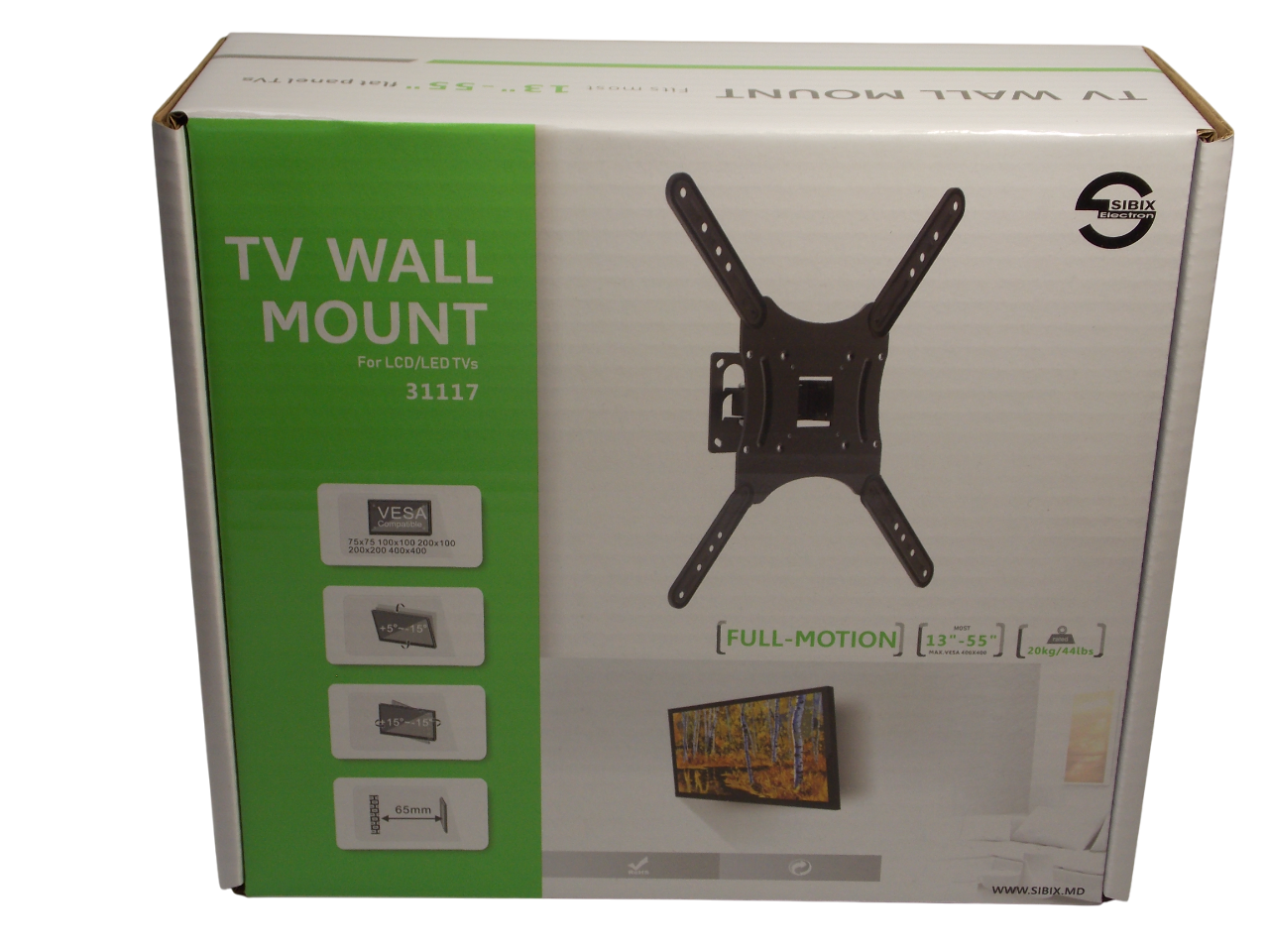 Настенное крепление для телевизора  13"- 55" / 20 кг / 400*400мм