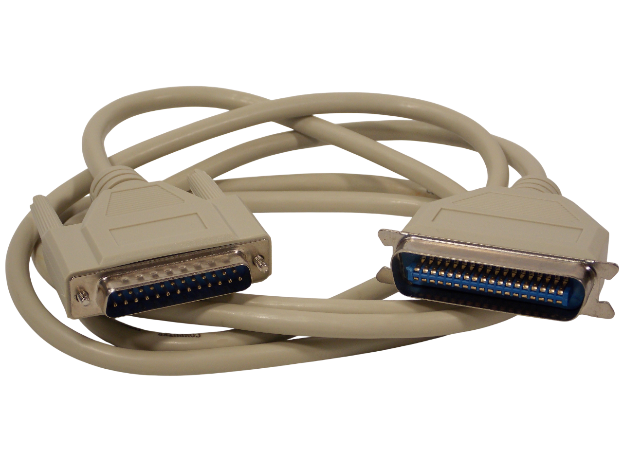 Шнур штекер DB 25pin на штекер C 36pin / 1.8 метра / литой / серый