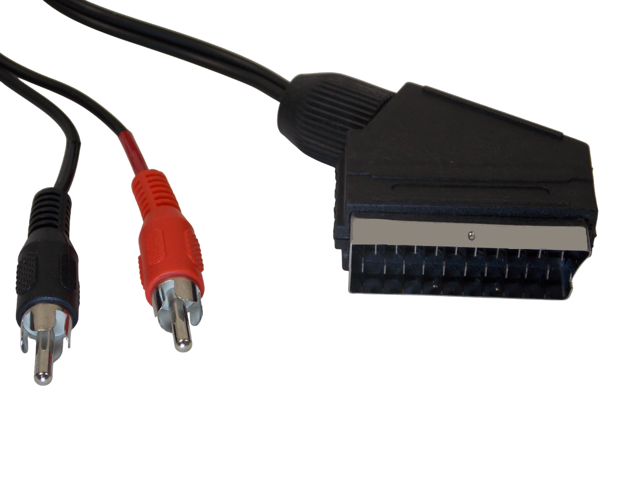 Шнур  SCART на 2 х RCA / 3 метра / черный 