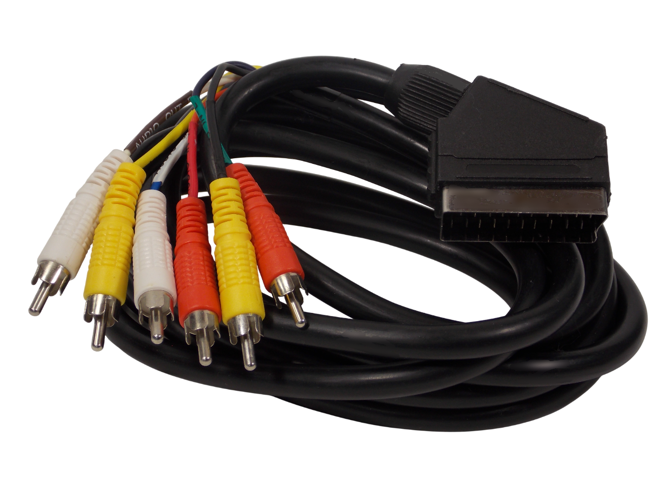 Шнур SCART на 6 х RCA / 3 метра / черный