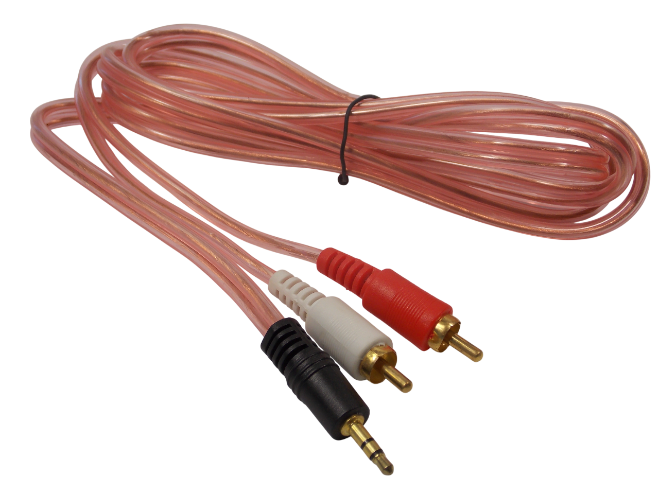 Шнур  jack 3.5мм стерео - на 2 х RCA / 1.5 метра / прозрачный