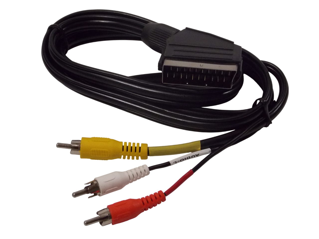 Шнур SCART на 3 RCA / 1.5 метра / черный