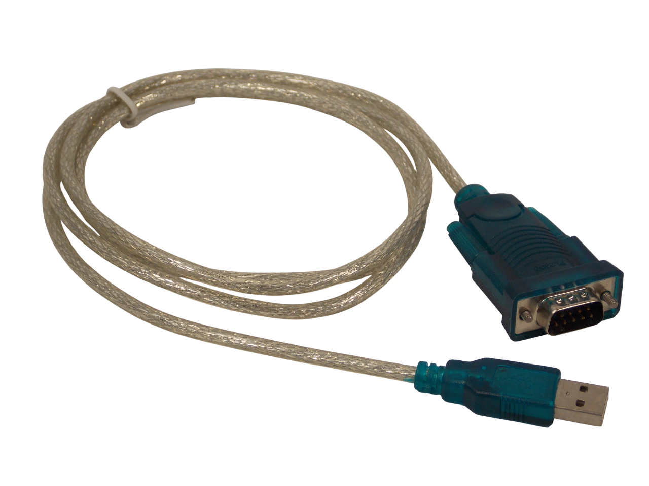 Шнур USB -  А на DB9 с диском / 1.5 метра / прозрачный