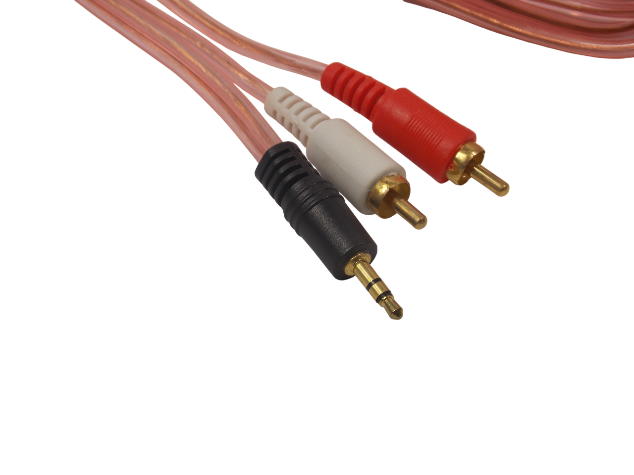 Шнур  jack 3.5мм стерео - на 2 х RCA / 1.5 метра / прозрачный