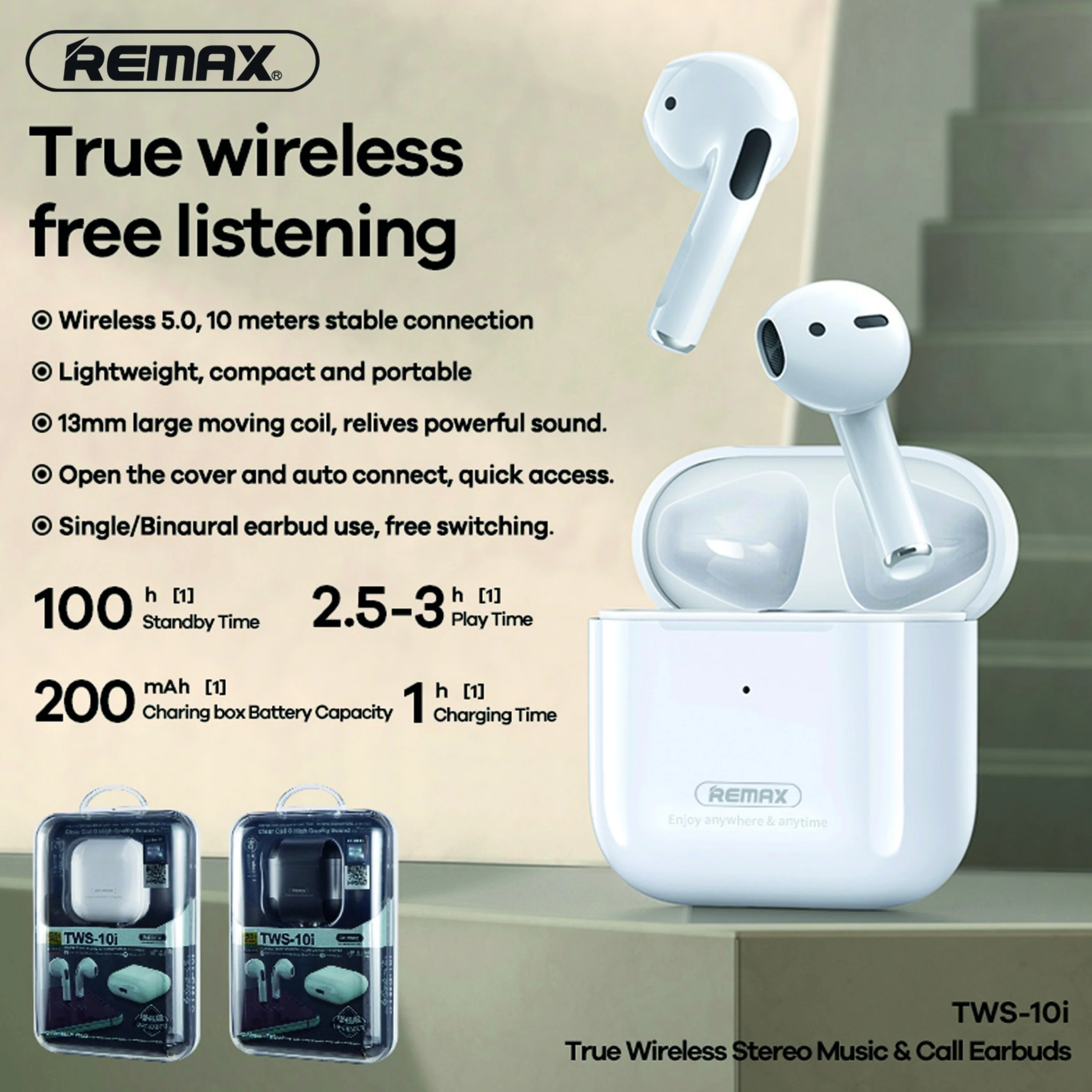 Наушники Remax TWS -10i bluetooth 
