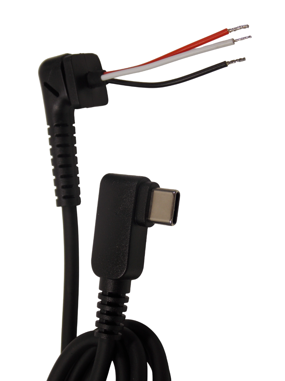 Шнур питания под пайку Type - C угловой для ноутбука / планшета / нетбука / 1.5 метра / черный 