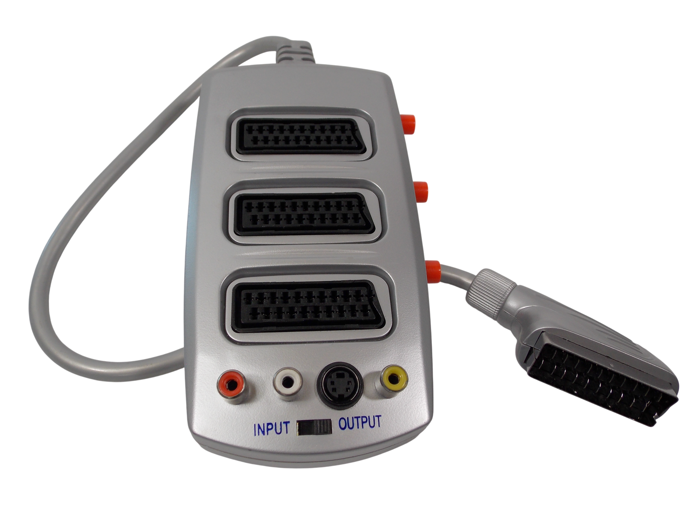 Адаптер SCART штекер - 3*SCART гнезда +3*RCA гнезда + S-Video  / IN-OUT