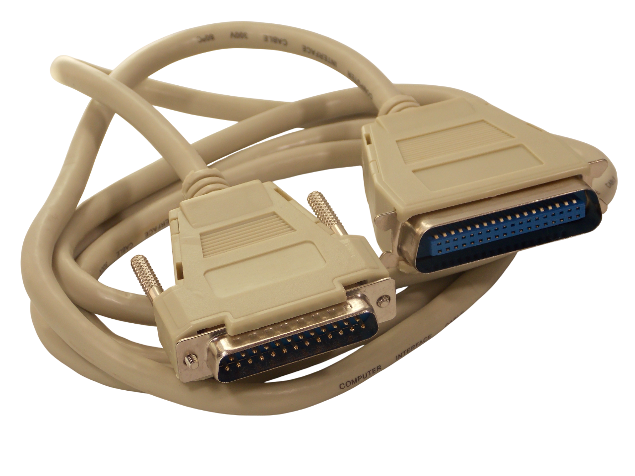 Шнур для принтера DB 25pin штекер на C 36pin гнездо /1.8 метра / серый