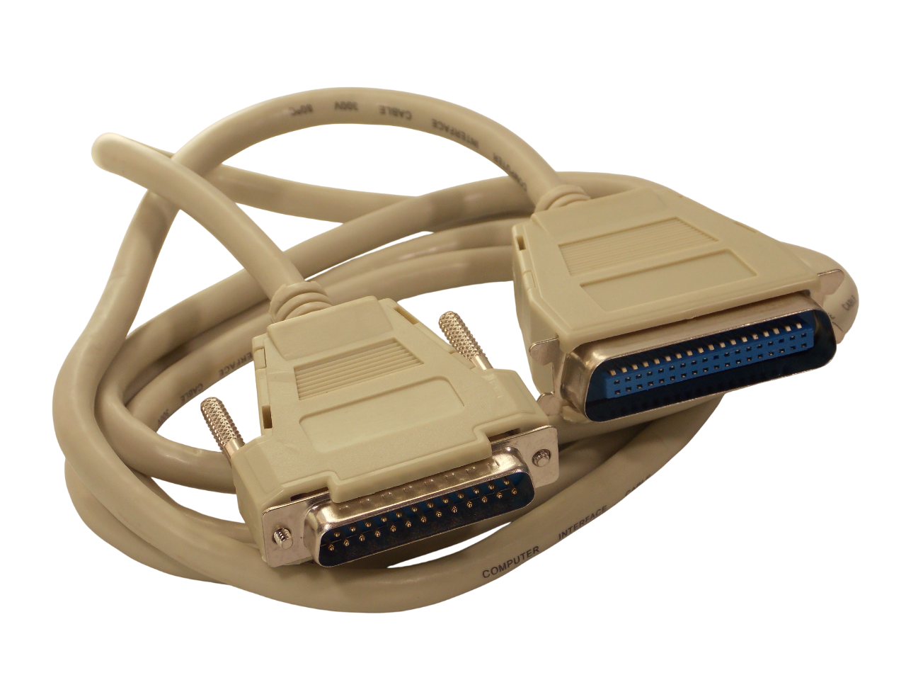 Шнур для принтера DB 25pin штекер на C 36pin гнездо /1.8 метра / серый