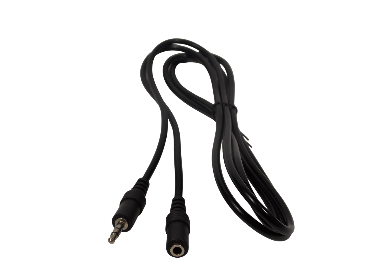 Шнур jack 3.5 мм стерео на 3.5 мм стерео гнездо / 1.5 метра / черный