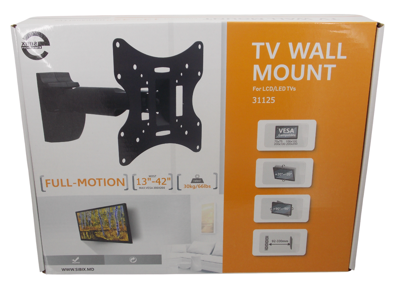 Настенное крепление для телевизора  23"- 42" / 30кг / 200*200мм