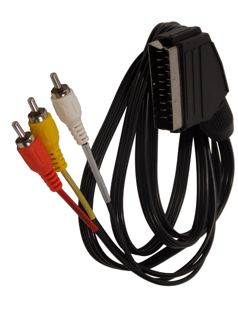 Шнур SCART на 3 х RCA  / 1.5 метра / черный 