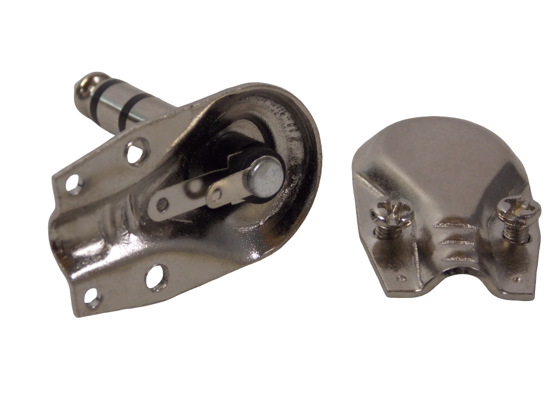 Штекер 6.3мм  стерео / Г- образный / металл