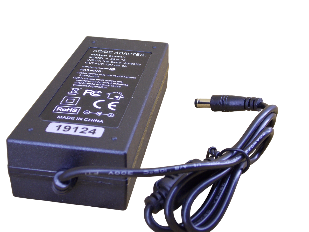 Блок питания 12В - 3А - 36Вт  размер штекера 5.5*2.5мм