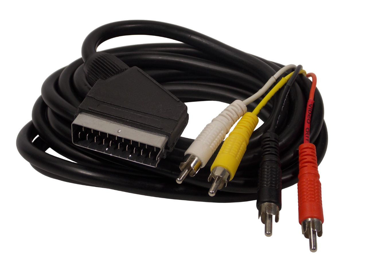 Шнур SCART на 4 х RCA / 3 метра / черный  