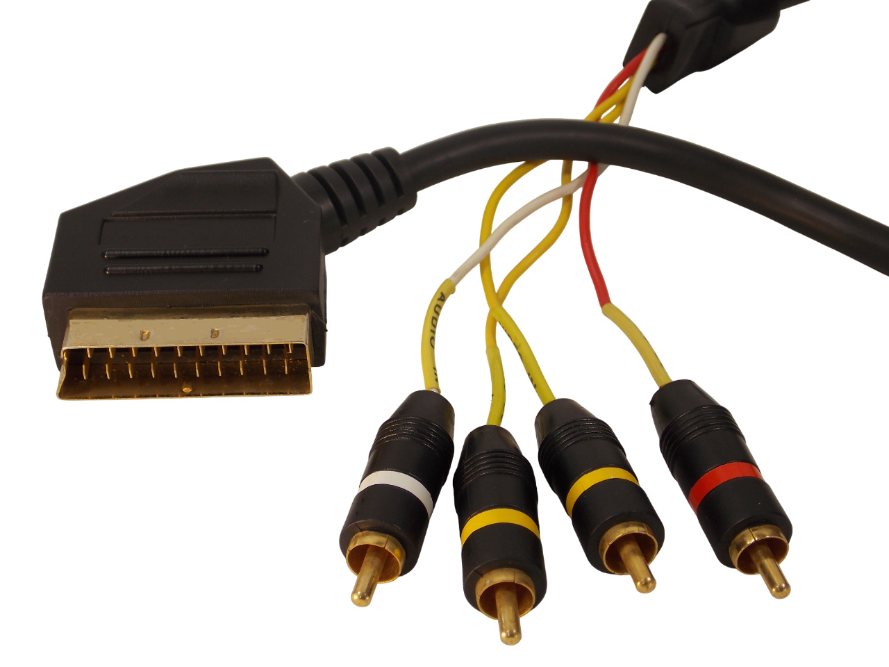 Шнур  SCART на 4 х RCA / 1.5 метра / черный