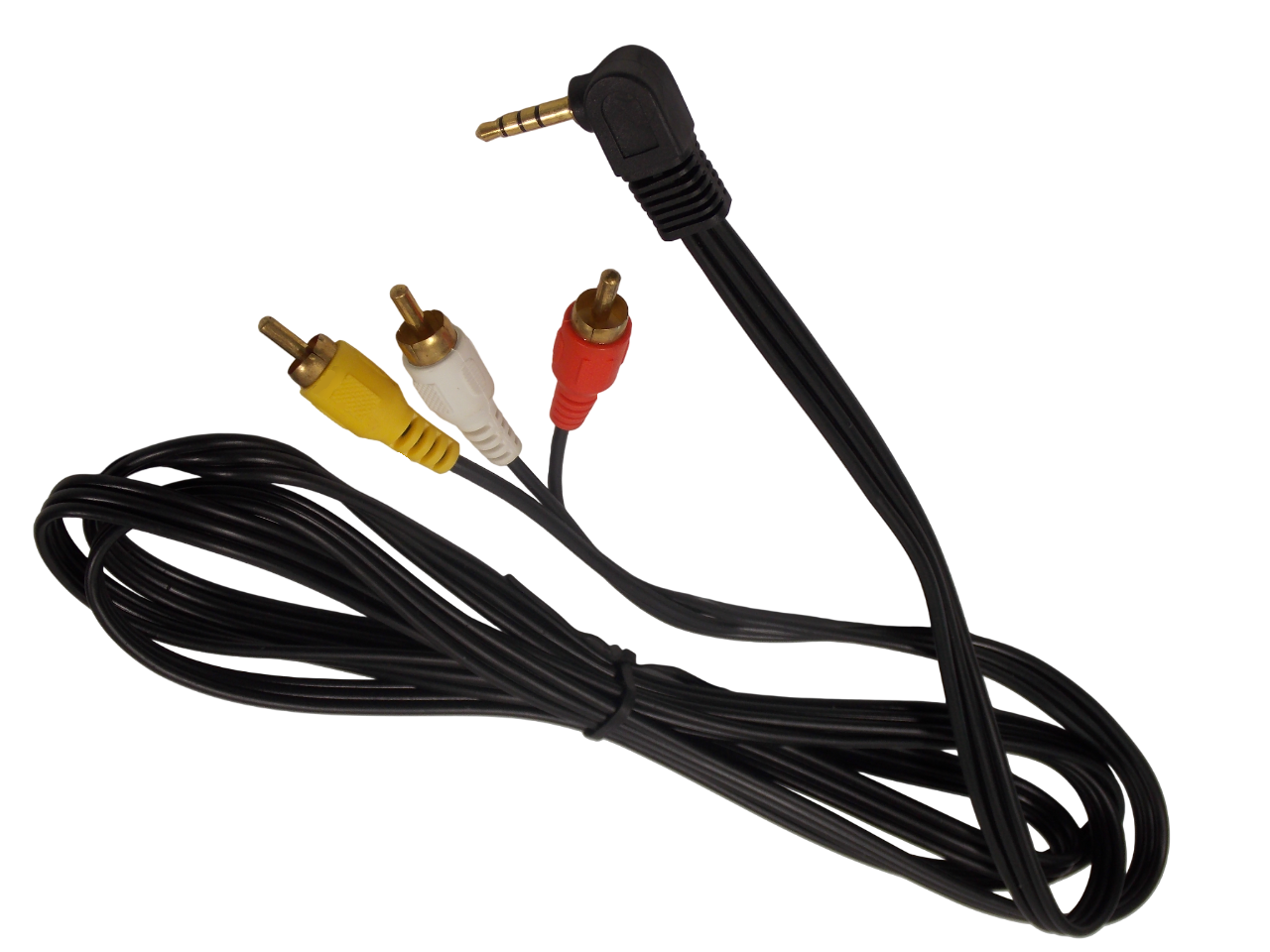 Шнур jack 3.5 мм 4 - контакта на 3 х RCA / 1.8 метра / черный