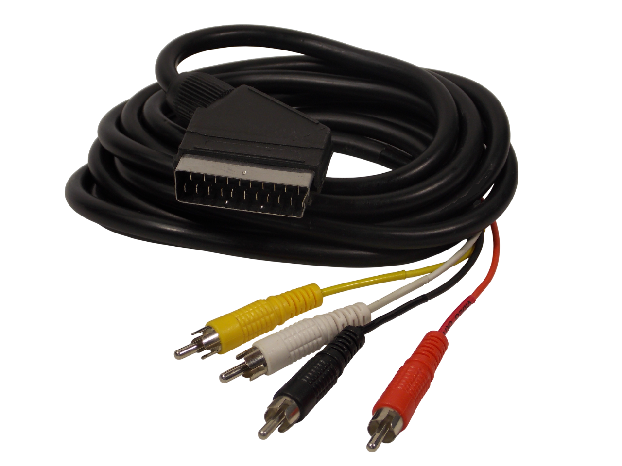 Шнур SCART на 4 х RCA  / 5 метров / черный