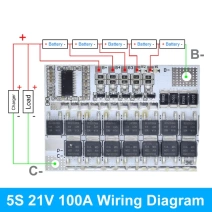Плата балансировки Li-Ion 5S 21V 100A 