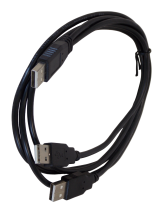 Шнур USB - А штекер  на 2 х USB - А штекера / 0.3 метра + 1.5 метра / черный