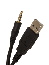 Шнур USB - А штекер на 3.5 мм mini- jack 4 контактный штекер / 1.5 метра / черный